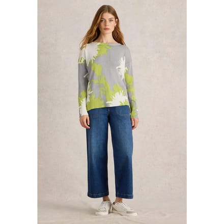 White Stuff Olive Floral Jumper Grey Print Größe: 6 | Pullover Outlet | Damen | Grau
