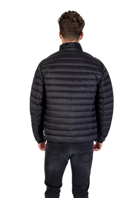 Printed Zip-Up Jacket with Front Pockets - Black