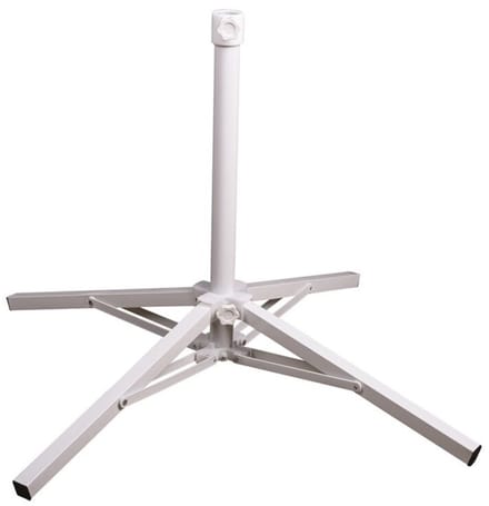 Gerimport parasolvoet/kruisvoet - wit - metaal - 85 x 56 cm - stangdiameter 25/32 mm