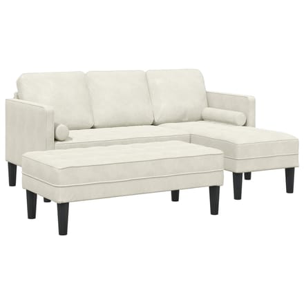 vidaXL - Bankstel - 2 - st - Crème - Polyester