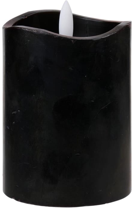 LED candle wetlook black H10cm