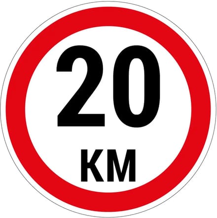 20 km bord | gecoat dibond materiaal | 20 cm