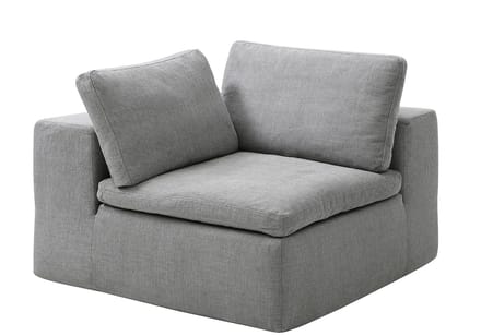Vente-unique CORTOLINE Hoekfauteuil links in grijze stof