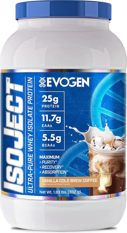 Evogen Nutrition - Isoject Vanille Cold Brew Coffee 28 porties - Spieropbouw - Eiwitten - Sportsupplement