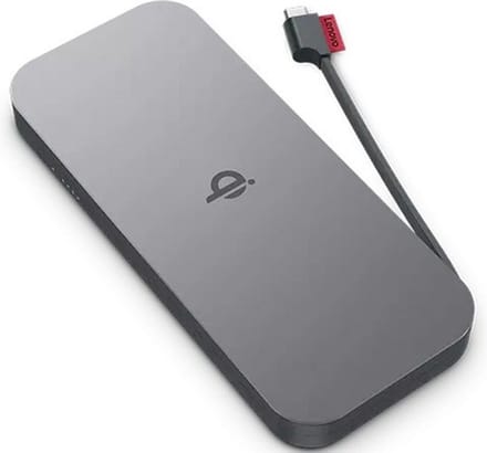 Lenovo GO Lithium-Polymeer (LiPo) 10000 mAh Draadloos opladen Grijs