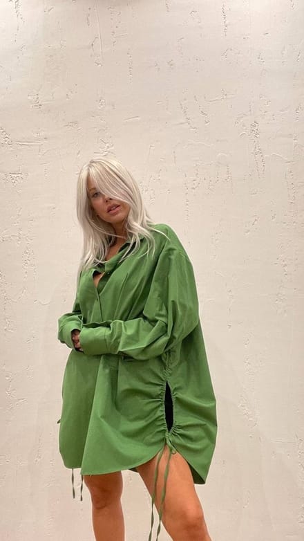 Oversized Overhemd/Met Strikken/SIRMAZA