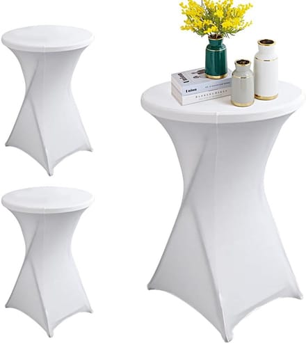 3-Pack Elastische Bar Kruk Tafelhoezen Wit 80x110 cm - Voetsteun Versterkt
