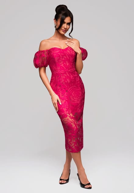 LARICA Jurk - Rits - Jurk Fuchsia S