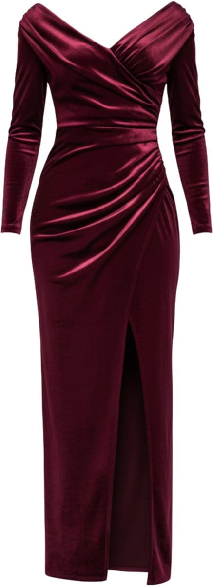 LARICA Jurk - Rits - Jurk Donkerrood L