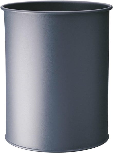 330158 Prullenbak metaal rond 15 Liter, antraciet