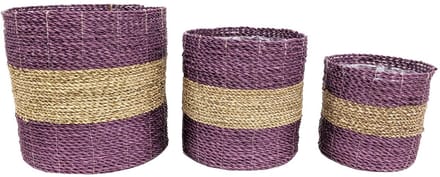 Mand Nila klein aubergine set van 3