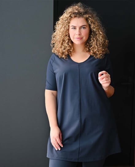 Je m'appelle Travelstof Top - Dames - Blauw - Maat 46