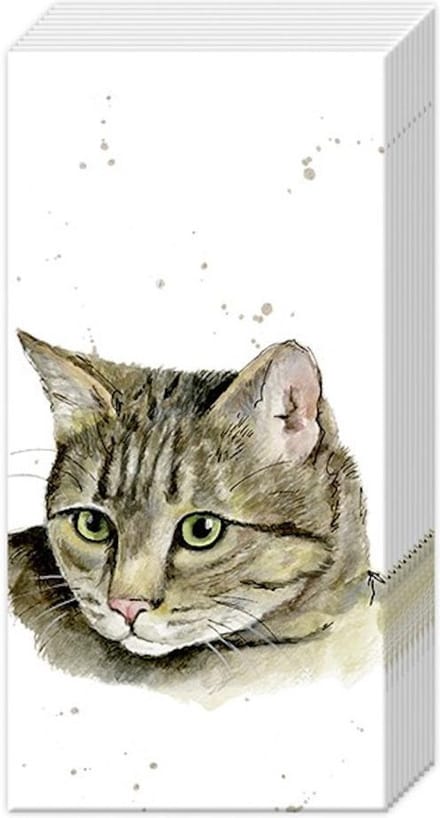 Zakdoeken Farmfriends 'Cat' - IHR - 21x21 cm