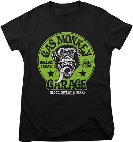 Gas Monkey Garage T-shirt Green Logo Girly Tee GMG-5-GMG006-H96-6