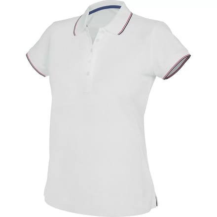 Kariban Damespolo korte mouwen K251 - White / Navy / Red - M