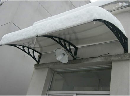 Deurluifel Luifel - Regenopvang Veranda - Bescherming Buiten - Robuust Polycarbonaat - 60x120cm - Transparant