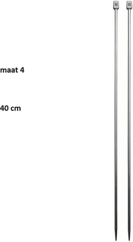 Breinaalden set maat 4 - 2 breinaalden - 40 cm