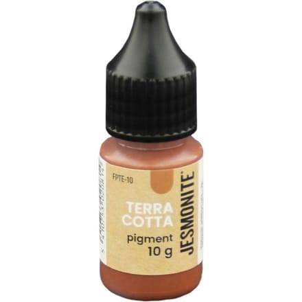 Jesmonite pigment 10g terracotta kleur voor creatieve projecten.