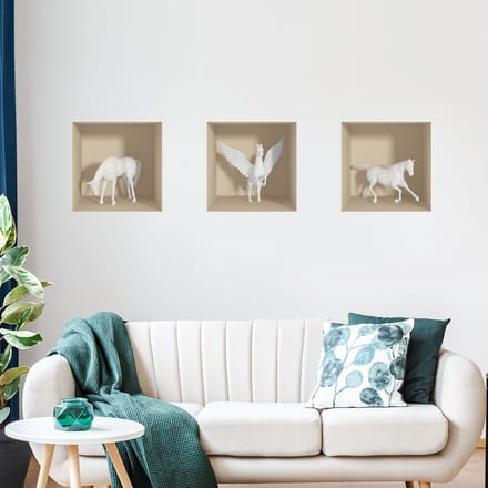 3D-effect paardensticker 30 x 90 cm