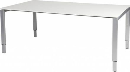 Vergadertafel Domino - 180x100 wit - alu frame