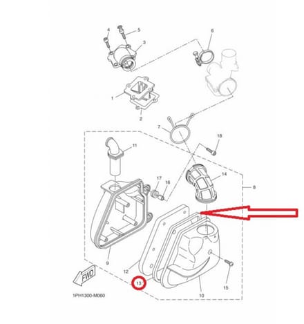 Joint couvercle boite à air pour scooter MBK 50 Ovetto 1997 3WG-E4452 Neuf
