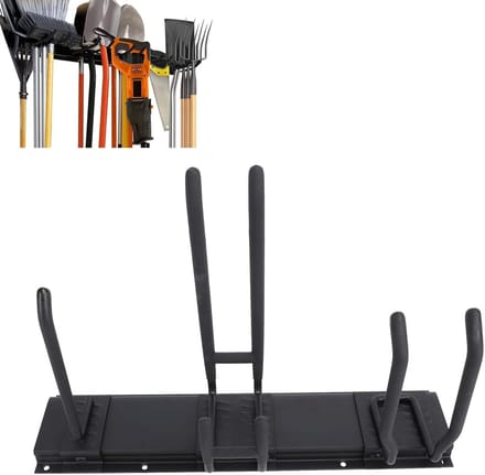 Wall Mounted Tool Holder - Wall Workshop Organizer - Garage Garden Yard Shed Storage - 150kg Capacity - 3 Rails - 7 Hooks