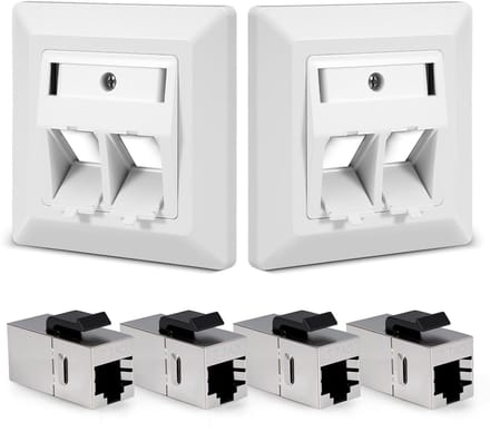 Netwerkstekkers - RJ45 Modules - Snelle Internetverbinding - Afgeschermde STP Modules - 2 Stuks - Zilver