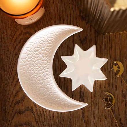 Something Different - Crescent Moon and Star Decoratie schaaltje - Wit