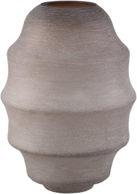 PTMD Elladie Beige Round Glass Layered Vase High
