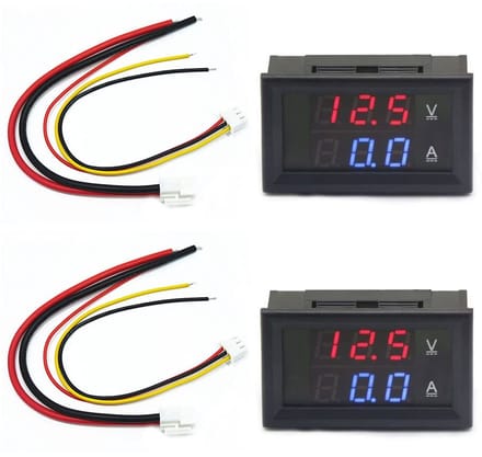 LED Voltmeter en Amperemeter 0.28" - 2 Stuks - DC 0-100V 10A Meter met Tweekleurig Display