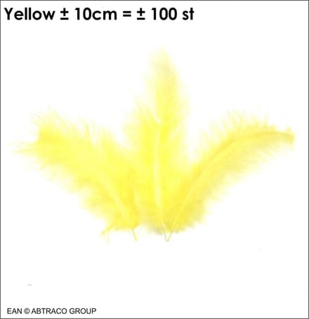 Pluim / Veertjes kleur GEEL ± 100 st / ± 10cm (ean=sku