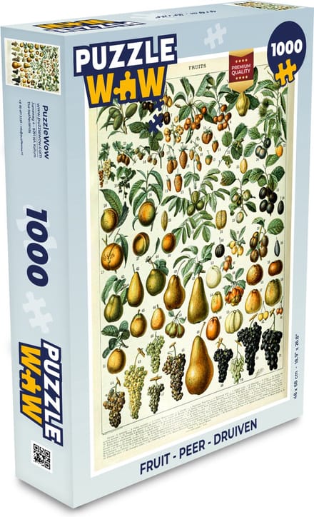 Puzzel Adolphe Millot - Vintage - Fruit - Peer - Druiven - Legpuzzel - Puzzel 1000 stukjes volwassenen