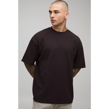 Oversized Waffle T-Shirt | Chocolate | Size Medium