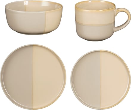 Mica Decorations Ozzu Serviesset 4 Persoons - Steengoed - Grijs