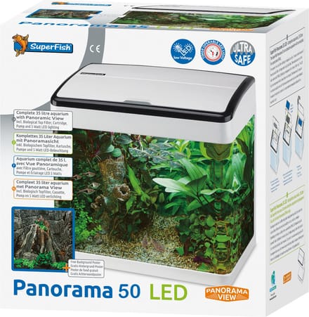 Panorama Aquarium - 45.5x29.5x45.5 cm - 50L - Wit