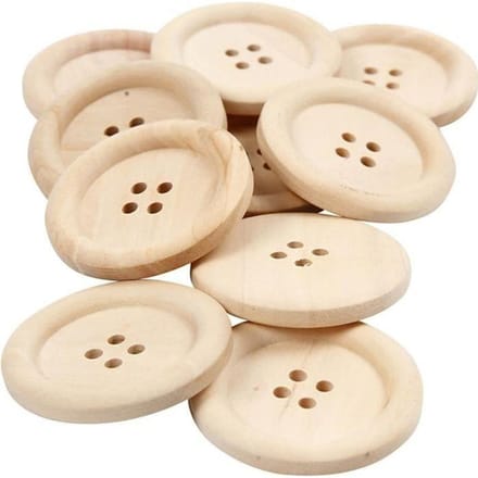 CC Houten Knopen 35 mm Naturel 10 stuks