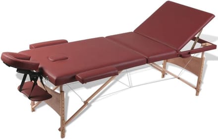Inklapbare 3-zone massagetafel met houten frame voor professioneel gebruik