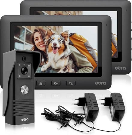 Video Deurintercom Systeem 4-Draad Aansluiting met Twee 7-Inch Kleurenschermen