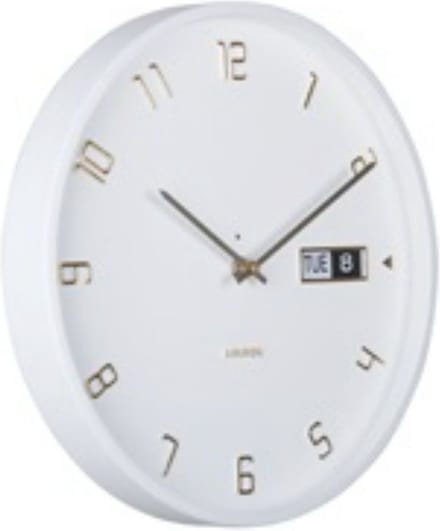 Karlsson Wandklok Data Flip - Wit - Ø30cm - Wandklok Modern