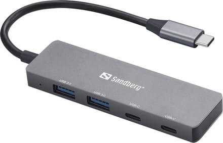 Sandberg 136-50 interface hub USB Type-C 5000 Mbit/s Grijs