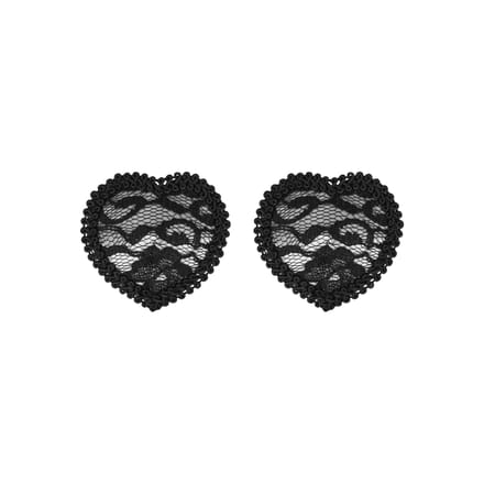 EIS, borstsieraden, hartvormige pasteitjes, zwart-zilver, zelfklevend