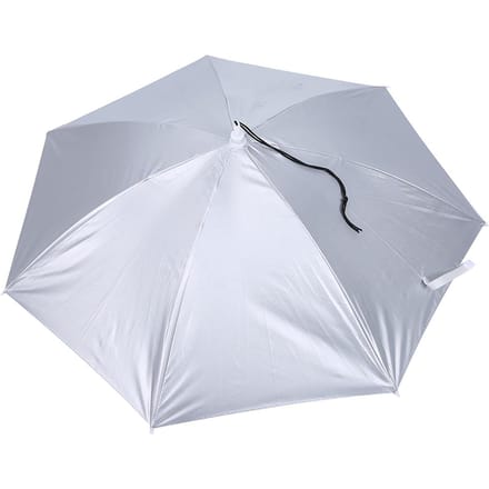 Parapluie coupe-vent à écran solaire de 77 cm monté sur la tête, parapluie pliable pour chapeau Silver outside and sapphire inside white