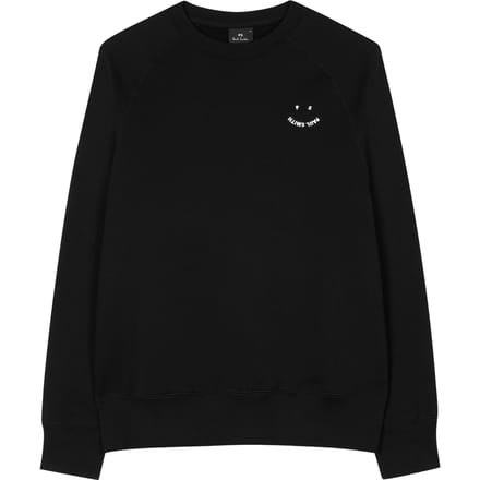 Paul Smith Mens Sweat Ps Happy Emb Black Größe: S | Pullover Outlet | Herren | Schwarz