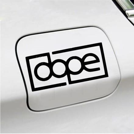 Bumpersticker - Dope - 6,8 X 14,8 - Zwart