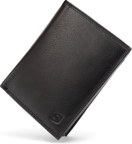 SERASAR Leren Portemonnee [Manager] - Zwart - met RFID-Bescherming