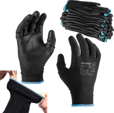 Rebel Tools Serie - Polyurethaan Werkhandschoenen - Maat 9 - 12 Paar