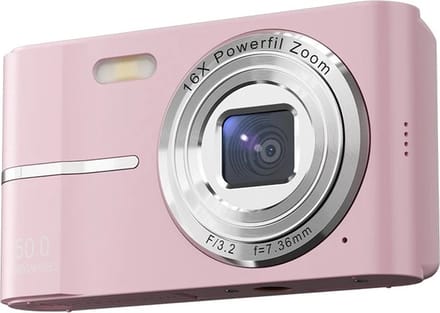 Compact Camera - Compactcamera's - Compact Camera Fototoestel - 50MP - Roze - Inclusief 64GB Opslagkaart