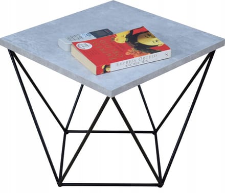 FutuStal 2K40 Serie - Salontafel - 40x40 cm - Zwart Dradenframe - Betonlook Blad