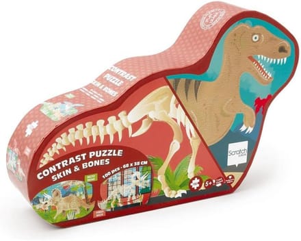 Dubbelzijdige Puzzel met Dinosaurus Thema - 2 x 50 Stukjes