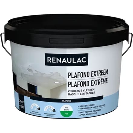 Renaulac Extreem Plafond Verf - Extra Mat - Wit - 2,5l